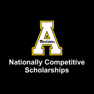 The Nationally Competitive Scholarships logo featuring the block A with text underneath it reading "Nationally Competitive Scholarships."