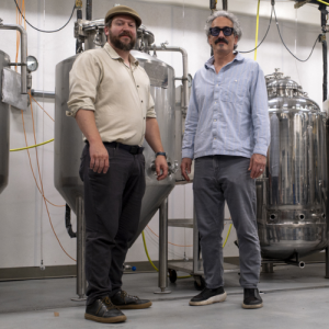 Fermentation Sciences lab manager Daniel Parker (left), and lab director Brett Taubman (right) stand in App State’s Chemistry and Fermentation Sciences Service Lab in Mountain Laurel Hall Sept. 30.