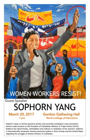 Sophorn Yang, prominent union activist and a delegate to the UN Conference on the Status of Women, will speak at Appalachian on Thursday, March 30, at 7 p.m. The event is free and open to the public.
