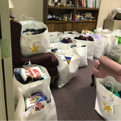 Bags of donated goods for Ashe County senior citizens. Photo submitted.