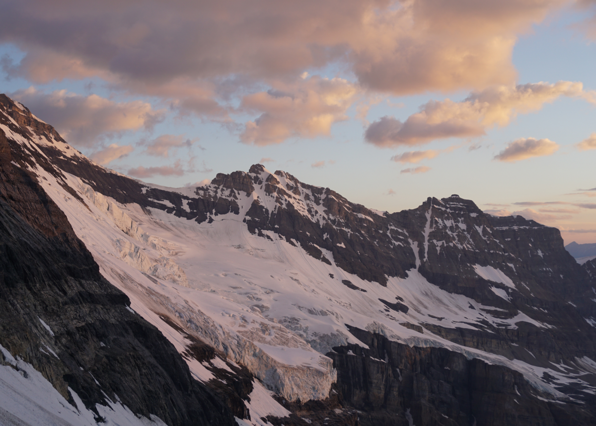 The Victoria Glacier, near Lake Louise, Alberta, at sunrise. Photo by Armstrong